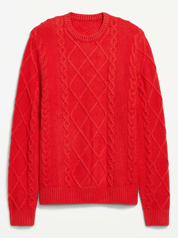 Cable-Knit Crew-Neck Sweater