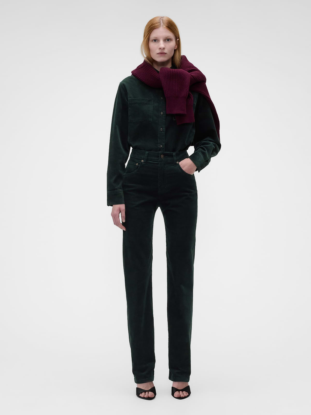Gap × Victoria Beckham High Rise Corduroy Straight Pants