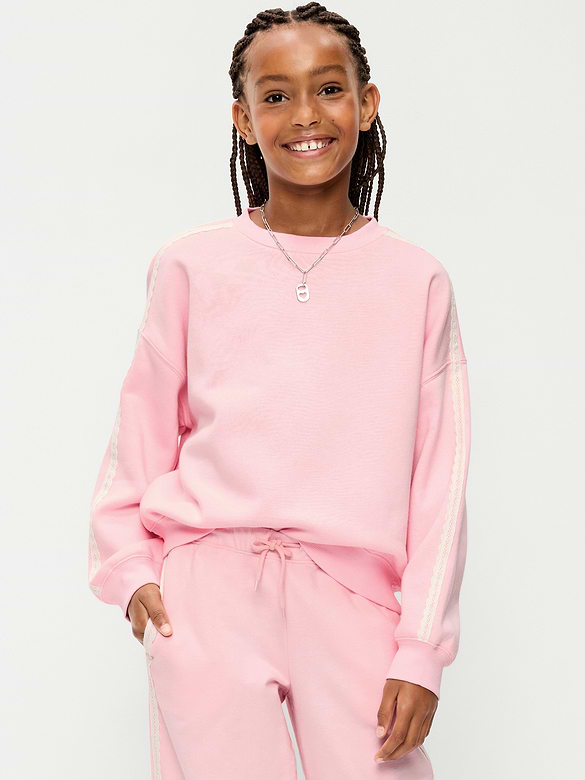 Oversized Long-Sleeve Tunic Sweatshirt for Girls