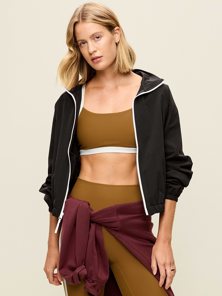 Image 1 of 9, Make your moves in Old Navy Sport's TrekTech: A lightweight, breathable woven fabric with stretch., standing collar, long sleeves, full zip, snap-button pockets, cinched hem, Product #903769