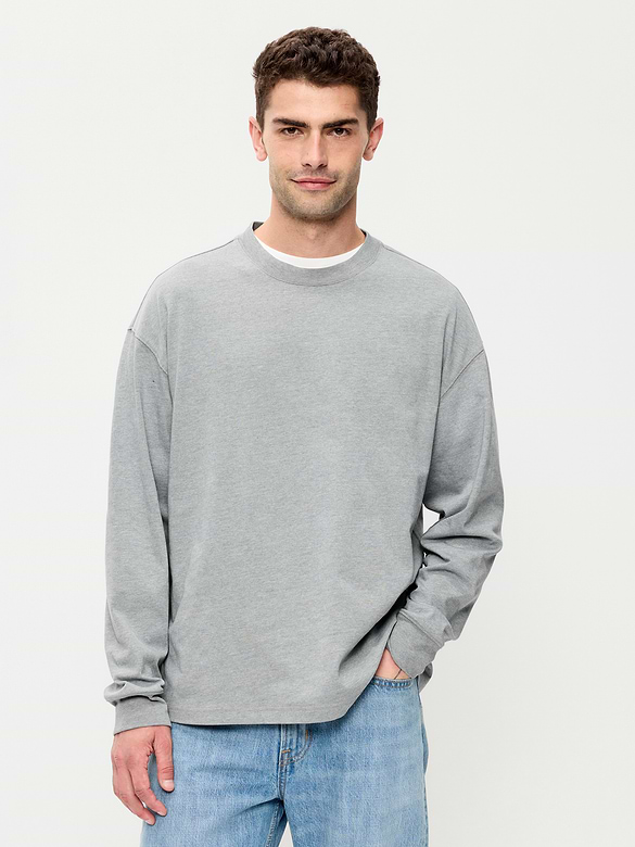Oversized Long-Sleeve Crew-Neck T-Shirt