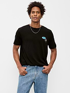 Image 1 of 2, rib-knit crew neck, short sleeves, graphic varies, Product #1182304
