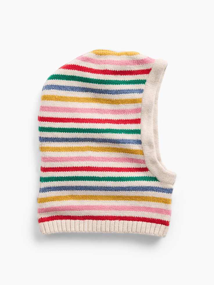 Image 1 of 2, Our bestselling fabric that feels cashmere-soft. Crafted in a midweight plush yarn. Refined with a special brushed technique. It's everyday luxury., Supersoft knit cotton-blend balaclava hood., Ribbed hem., Allover Happy Stripe., This product was made in a factory that invests in gender equity and women’s empowerment through RISE. Learn more at gapinc.com/equity ., Product #1184962