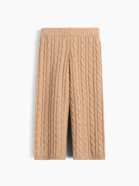 Baby & Toddler CashSoft Cable-Knit Wide-Leg Pants