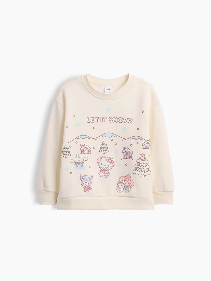 Image 1 of 3, Soft, comfy fleece., Dropped shoulder, long sleeves with banded cuffs., Crewneck., Graphic at front., Banded hem., Product #1184573