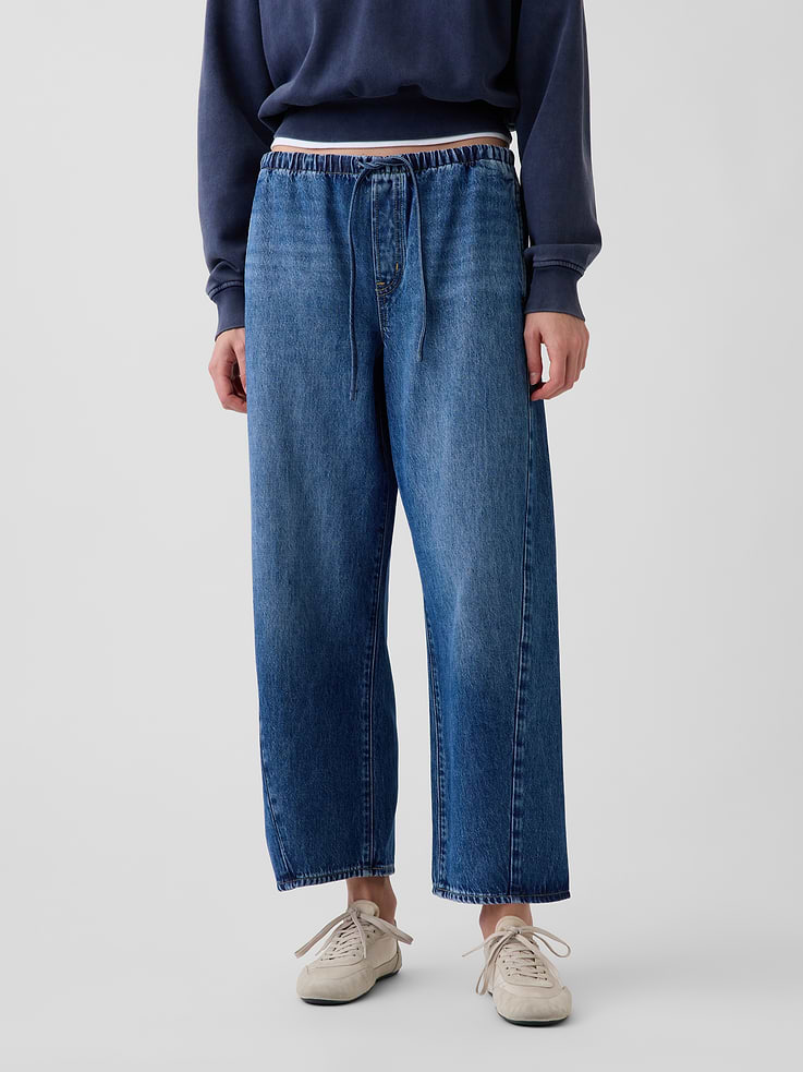 Image 2 of 6, Mid Rise UltraSoft Easy Barrel Jeans