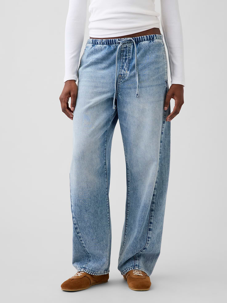 Image 2 of 6, Mid Rise UltraSoft Easy Barrel Jeans