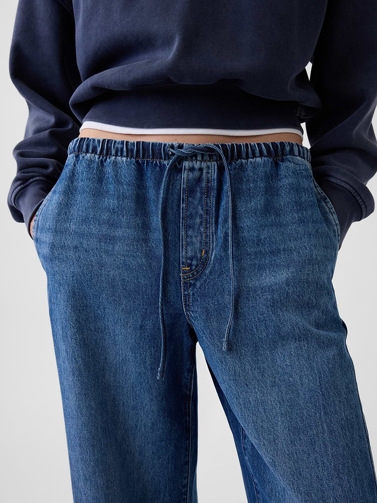 Image 5 of 6, Mid Rise UltraSoft Easy Barrel Jeans