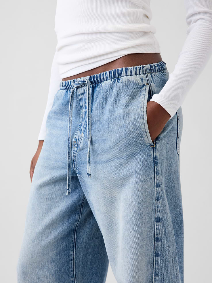 Image 5 of 6, Mid Rise UltraSoft Easy Barrel Jeans
