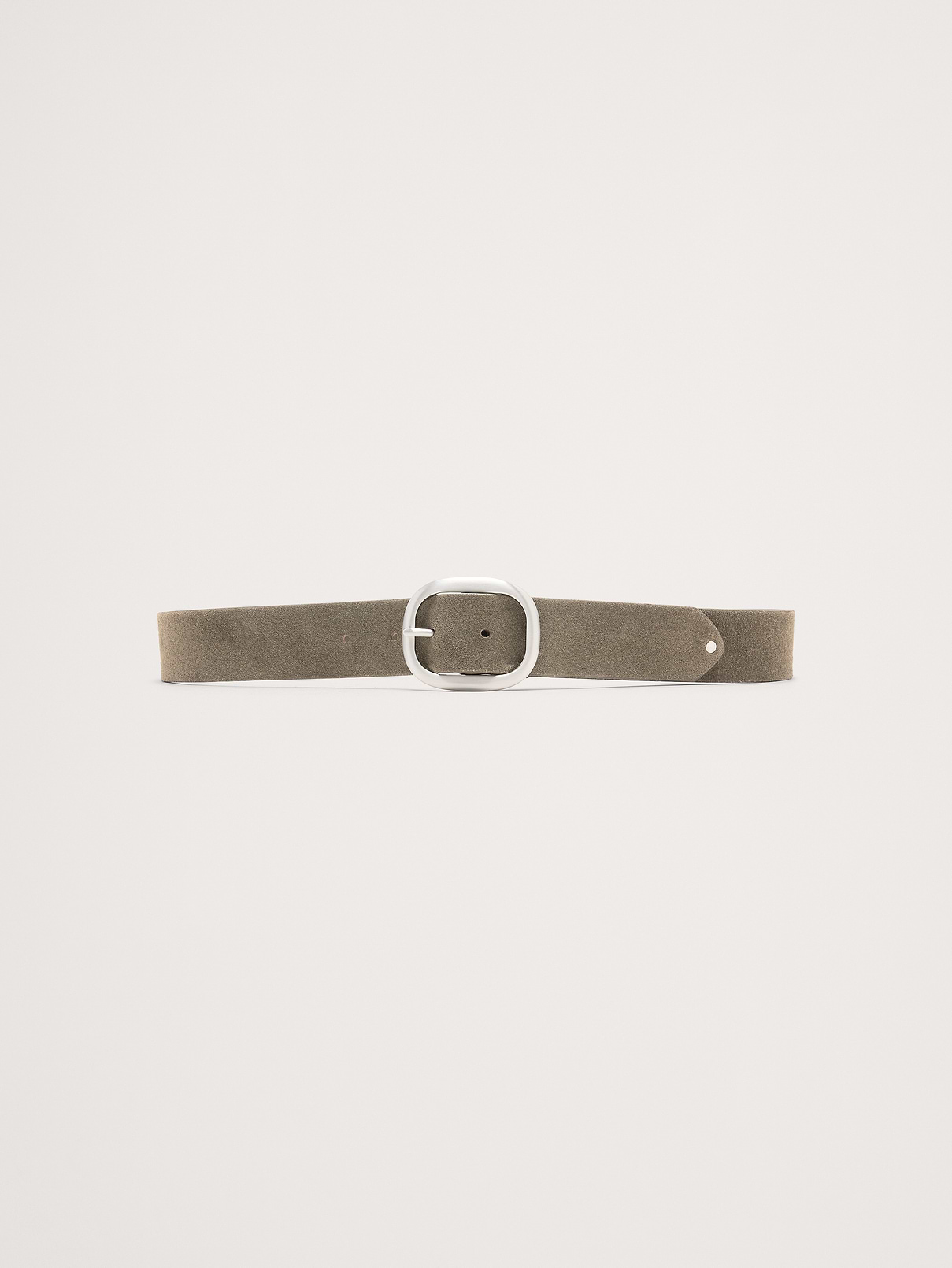 Leather Oval-Buckle Belt