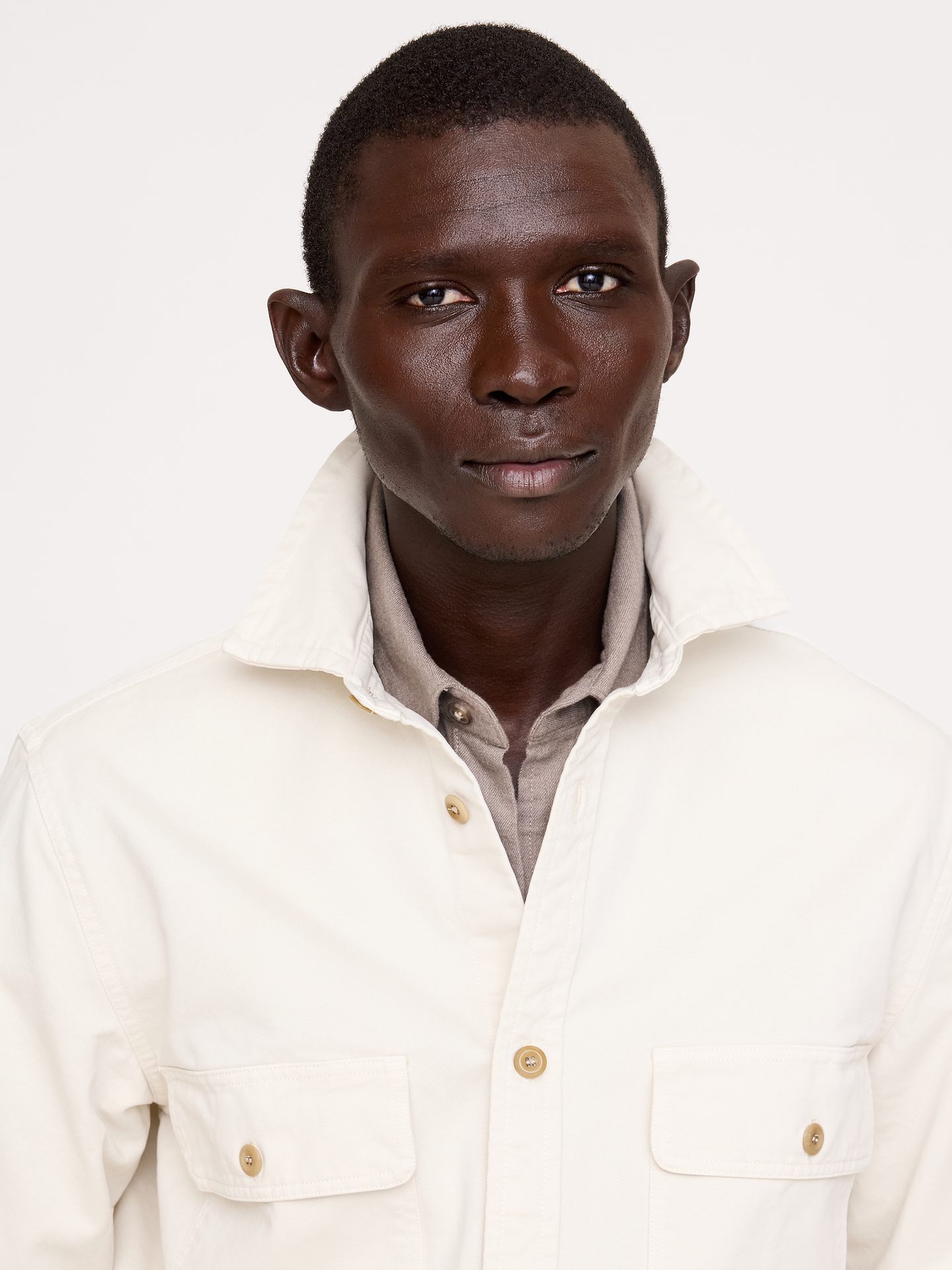 Image 4 de 8, Veste-chemise en sergé de coton
