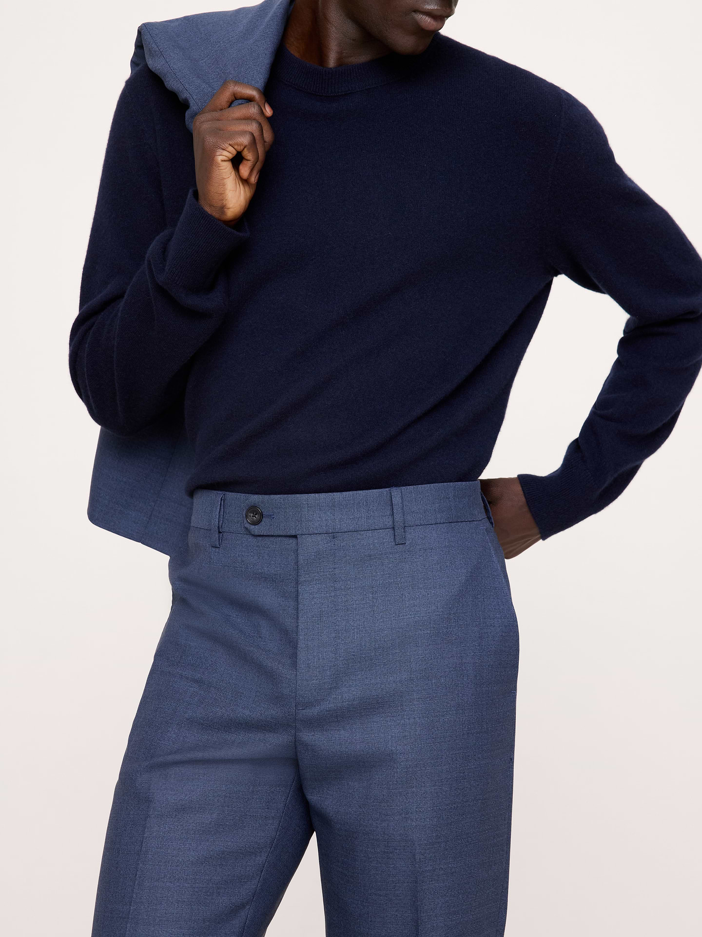 Image 4 of 8, Tailored Slim Signature Stretch Italian Rustico Suit Pant