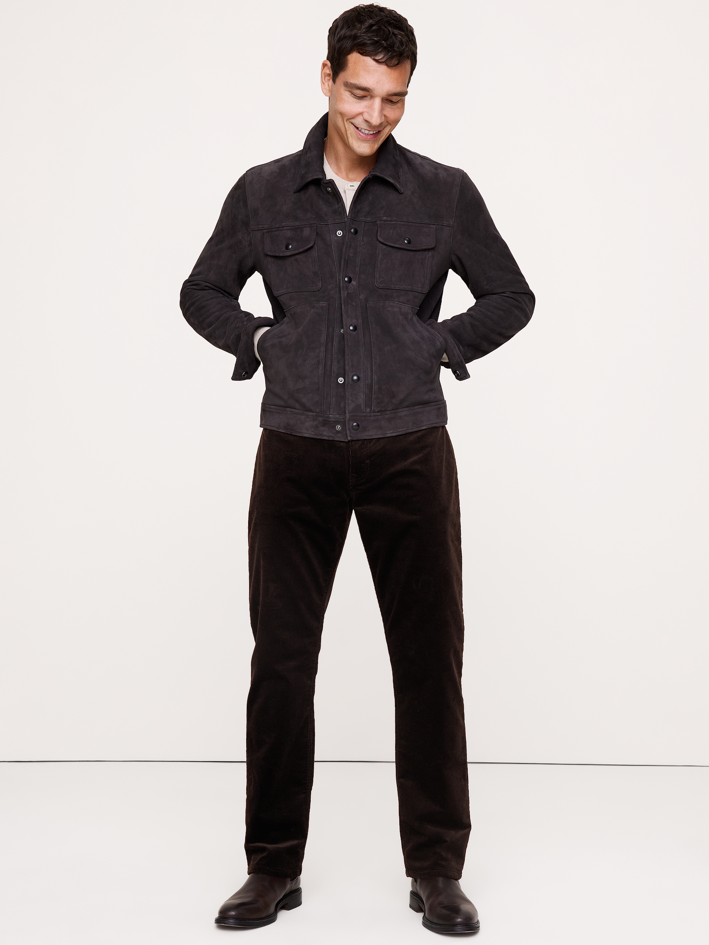 Image 1 of 8, The softness and stretch you love about our Traveler pants, now in a cold-weather-ready corduroy., Straight Fit: Mid-rise. Slim through the thigh with a straight leg., Zip fly with button closure. Belt loops., Five-pocket styling., Product #906643