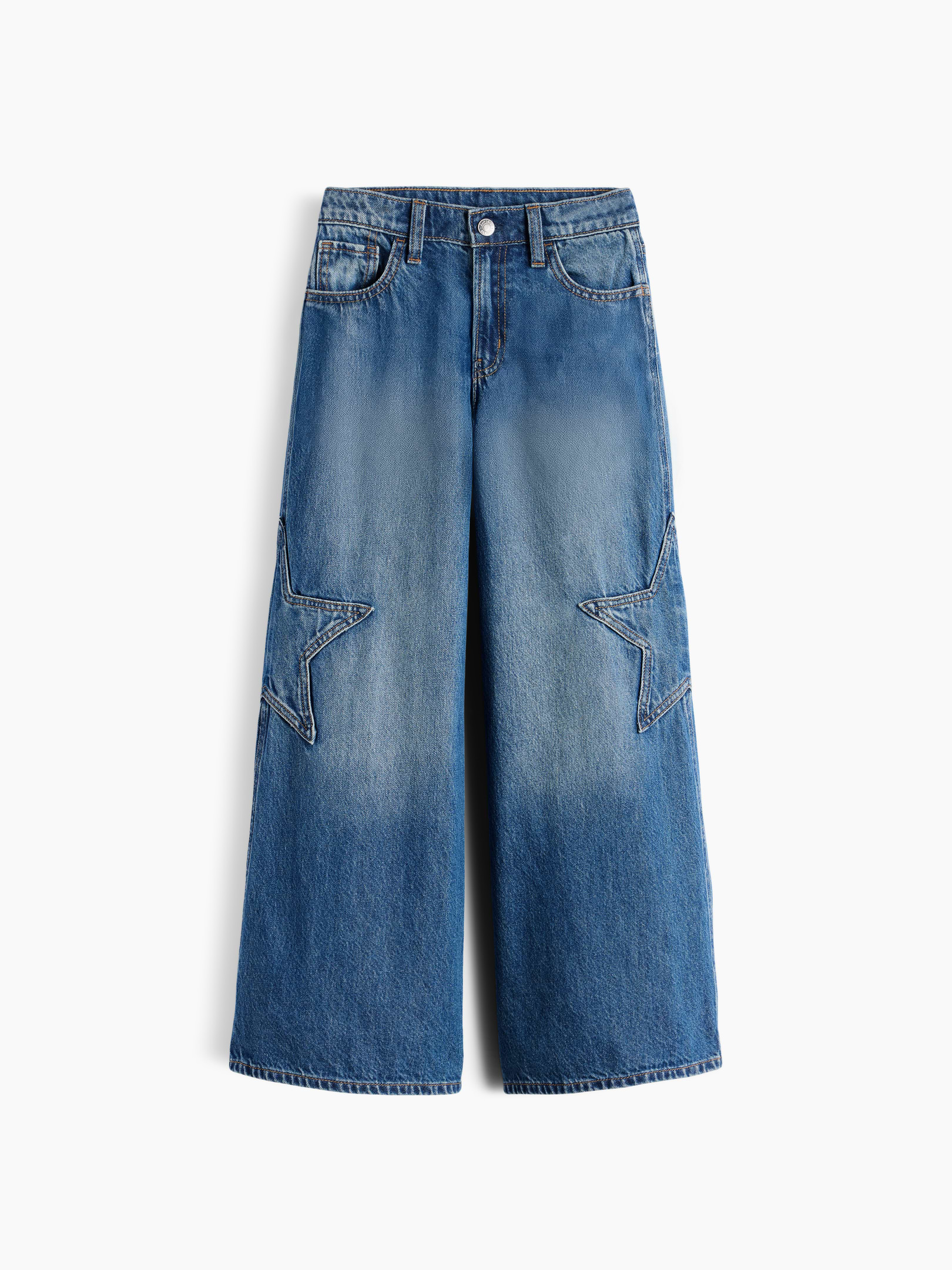 Image 2 of 6, Kids Low Rise Star Baggy Jeans