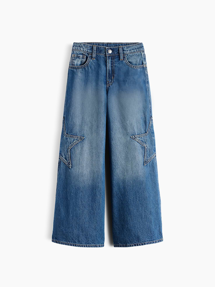 Image 2 of 6, Kids Low Rise Star Baggy Jeans