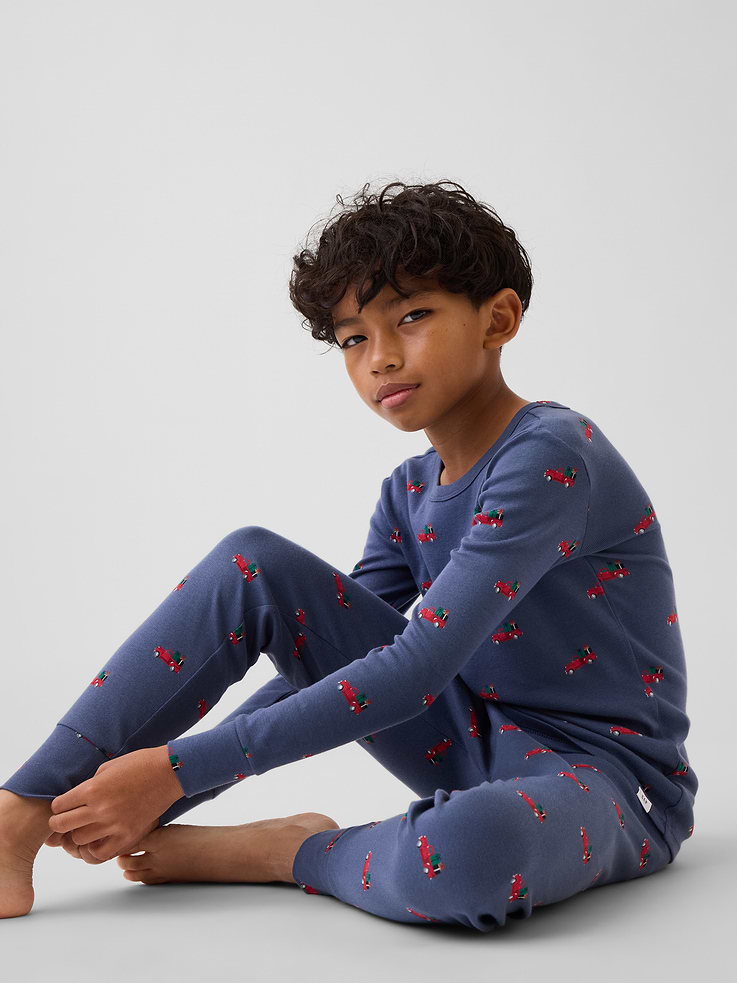 Image 4 de 6, Pyjama en coton biologique brossé pour Enfant et Bébé