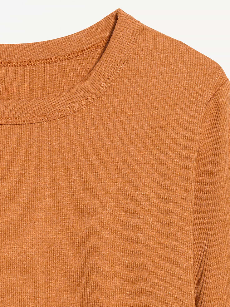 Image 4 of 9, Snug Long-Sleeve Ribbed T-Shirt