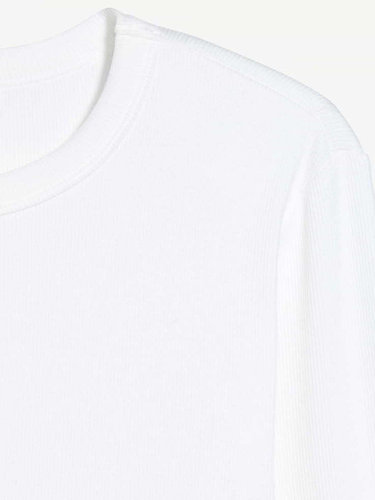 Image 4 de 9, T-shirt moulant côtelé à manches longues