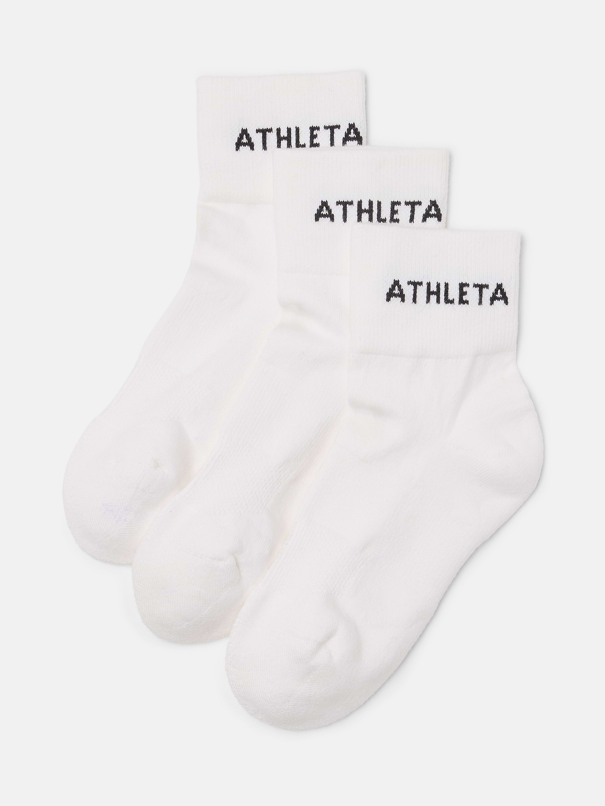 Image 3 of 3, Athleta Everyday Quarter Crew Sock 3-Pack