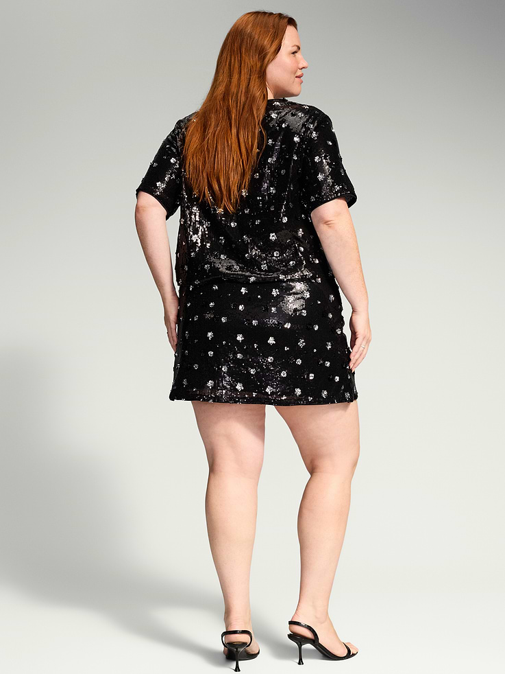 Image 9 of 9, The Occasion by Old Navy Beaded Sequin Mini Skirt