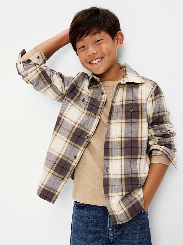 Long-Sleeve Flannel Shirt for Boys