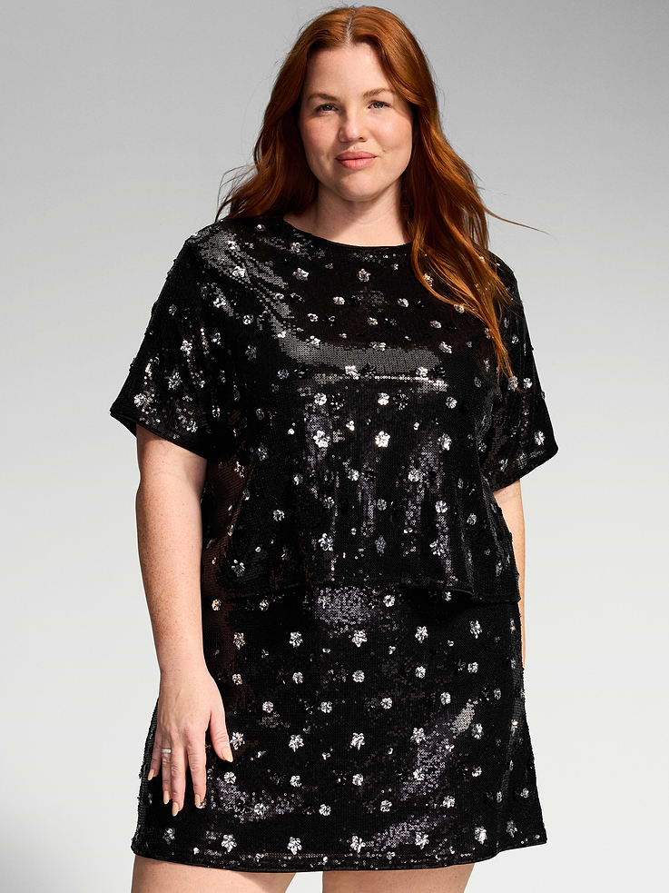 Image 8 de 9, Haut à paillettes à manches courtes Moments signés Old Navy
