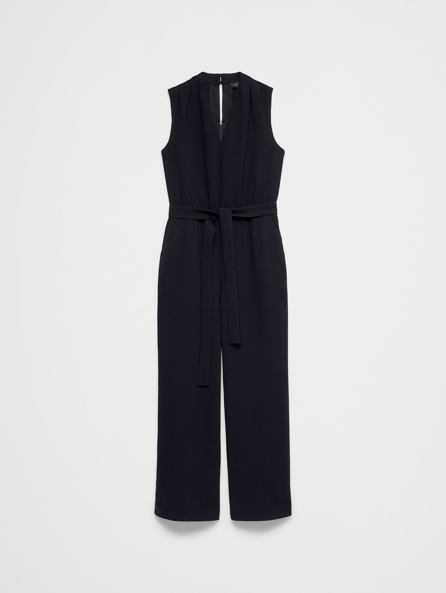 Image 4 of 4, V-Neck Belted Jumpsuit