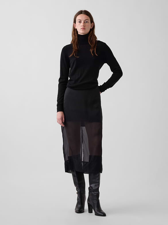 Sheer Organza Maxi Skirt