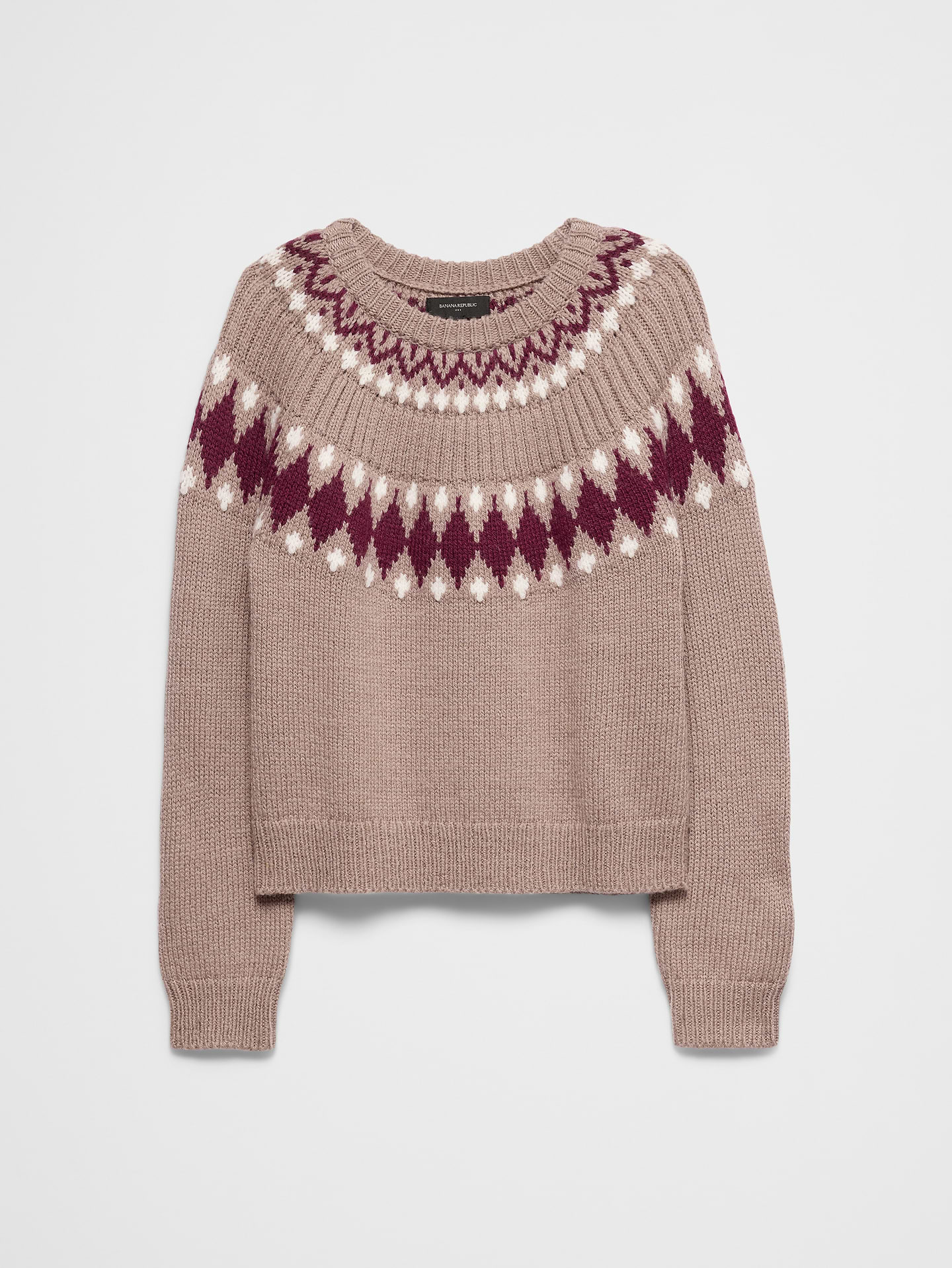 Image 4 of 4, Fair Isle Ribbed Sweater