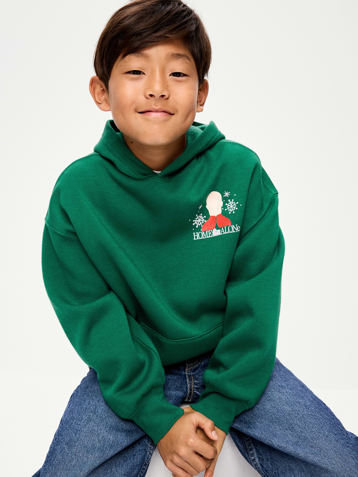 Image 1 of 3, built-in hood, long sleeves, drop shoulders, kangaroo pocket, licensed graphic, ©20th Century Studios, Product #1182340