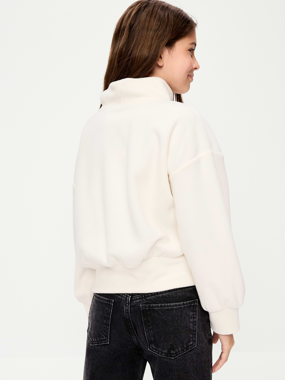 Image 2 of 4, Long-Sleeve Mock-Neck Microfleece Top for Girls
