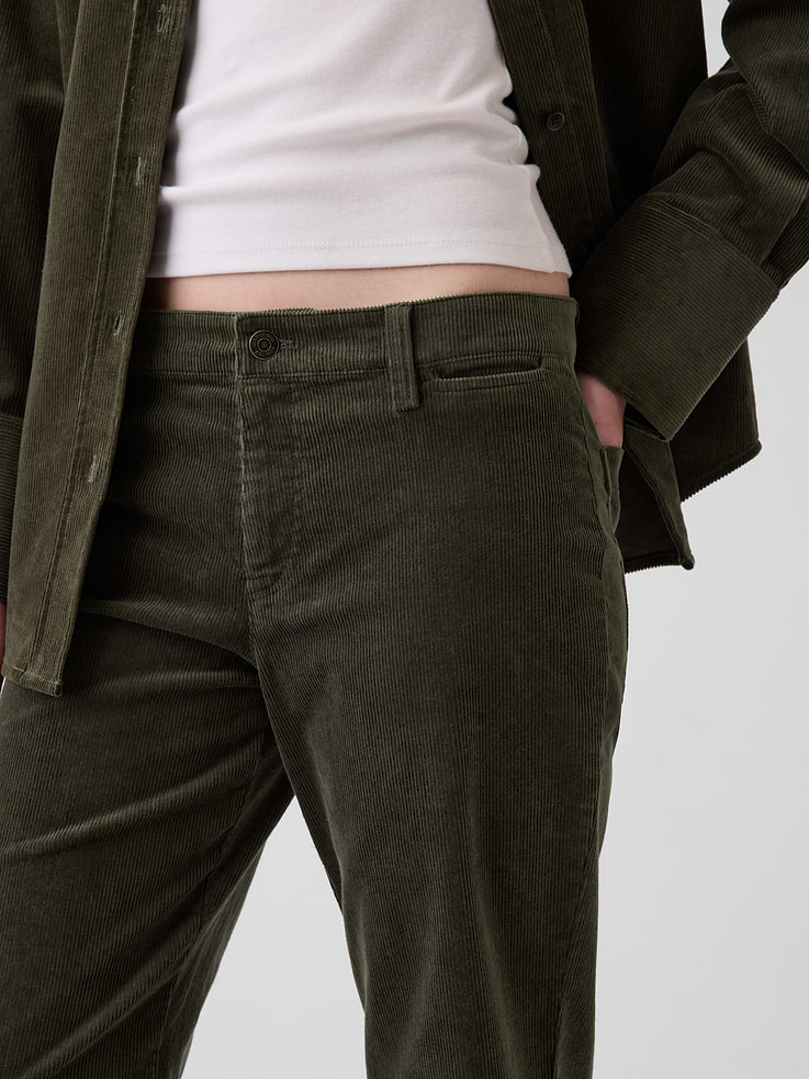 Image 6 de 8, Pantalon décontracté évasé en velours côtelé à taille mi-basse