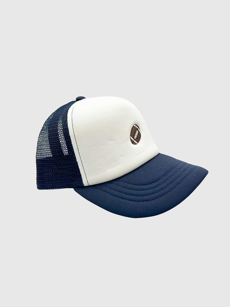 Image 1 of 2, Foam and mesh hat with Tiny Football patch., Snapback closure at the back for easy size adjustment.