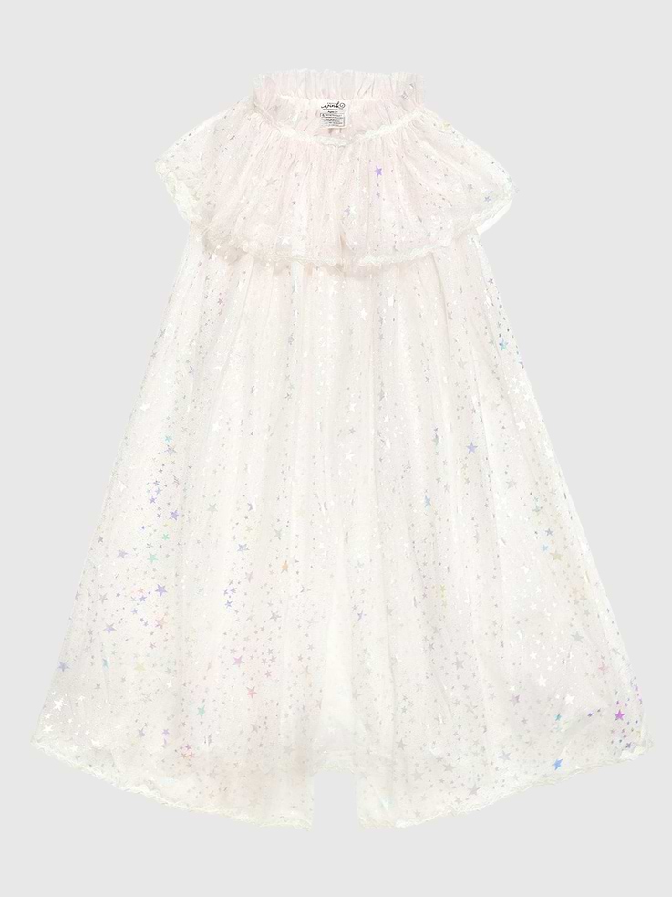 Image 1 of 1, Designed for little dreamers, this enchanting cape is covered in shimmering iridescent stars and finished with a charming ruffle collar for magical moments big and small., Screen-free play that encourages imagination and creativity., Sweet Wink is a mother-daughter business - all items are designed in their New York showroom and every order is packed with love by their team of local employees and shipped form their hometown warehouse.