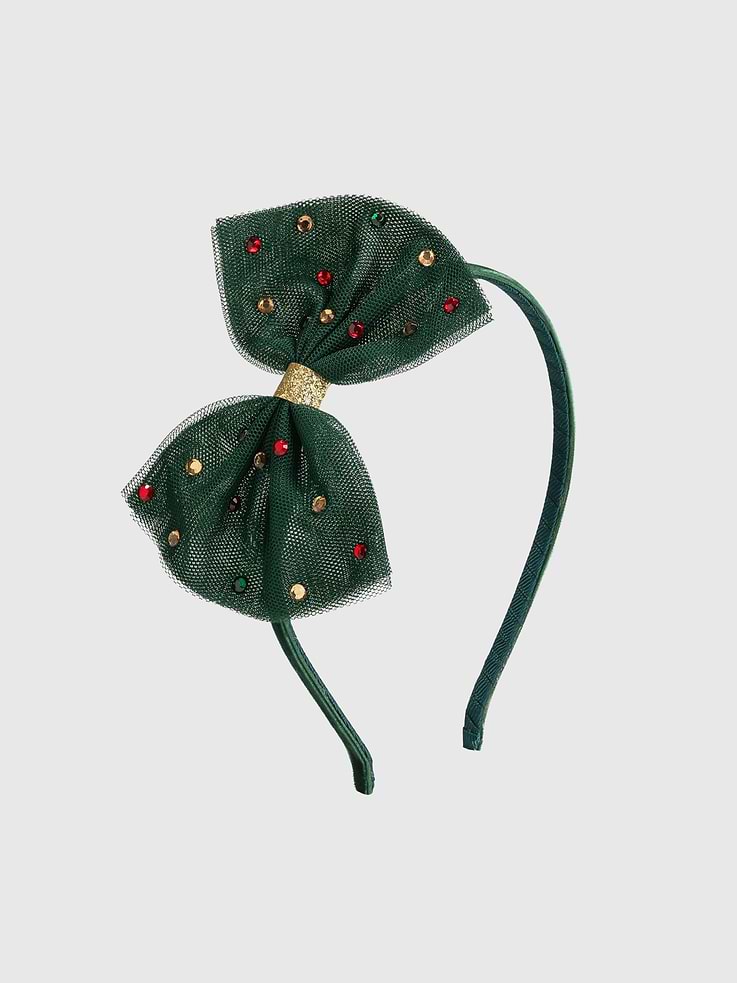 Image 1 of 2, Pretty, playful, and sprinkled with sparkle, this festive bow headband is made for holiday parties, Christmas photos, and every merry moment in between., Sweet Wink is a mother-daughter business - all items are designed in their New York showroom and every order is packed with love by their team of local employees and shipped form their hometown warehouse.