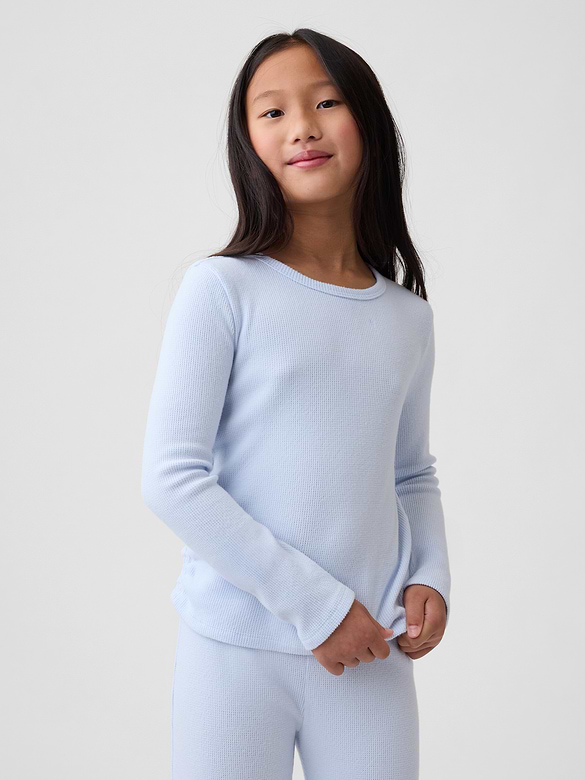 Kids Ruched Waffle-Knit T-Shirt