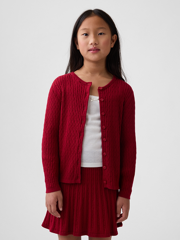 Kids 100% Cotton Cable-Knit Cardigan