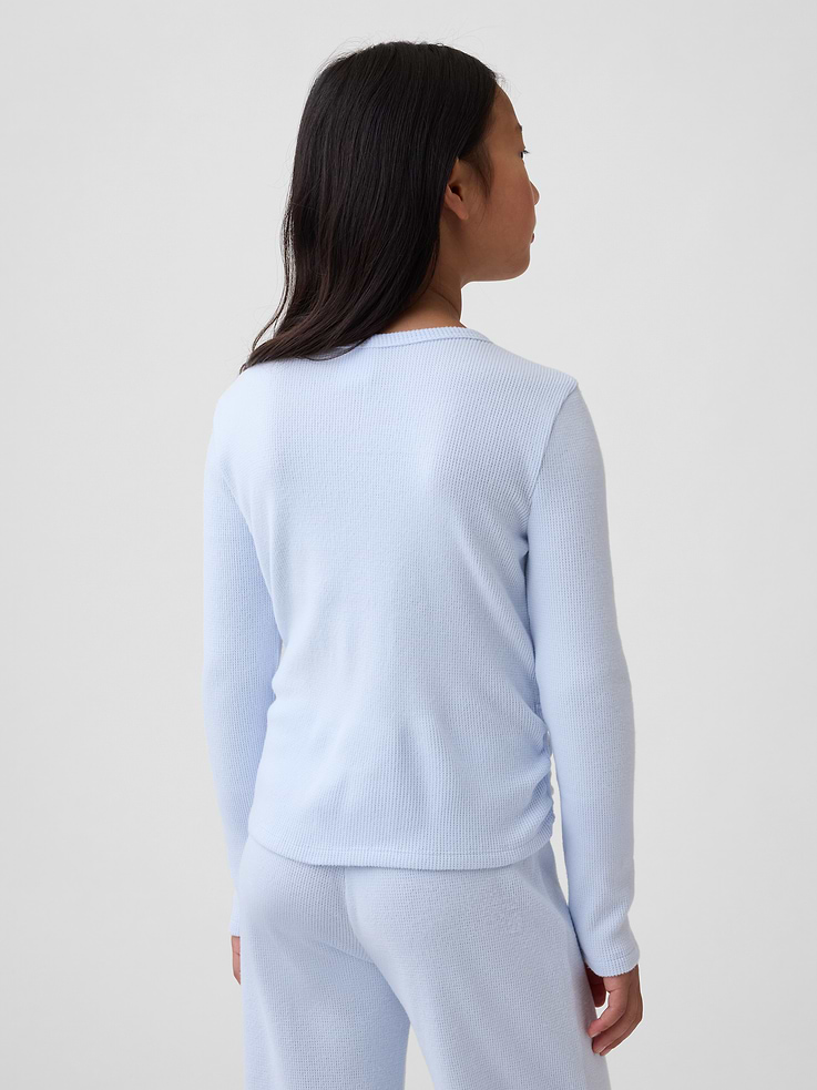 Image 3 of 4, Kids Ruched Waffle-Knit T-Shirt