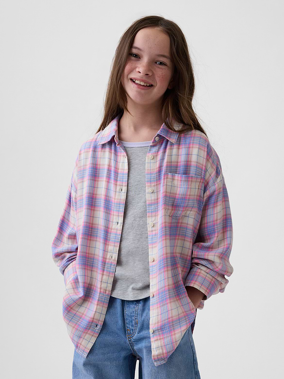 Kids Relaxed Plaid Flannel Shirt