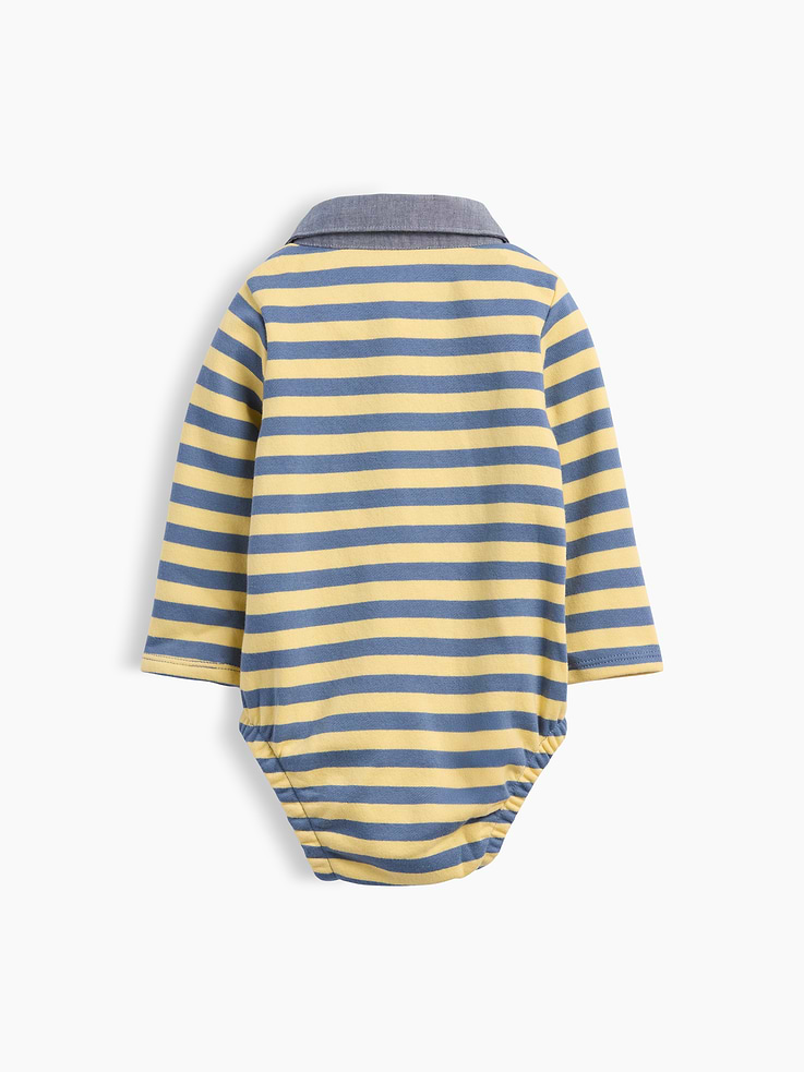 Image 2 of 2, Baby VintageSoft Rugby Polo Bodysuit