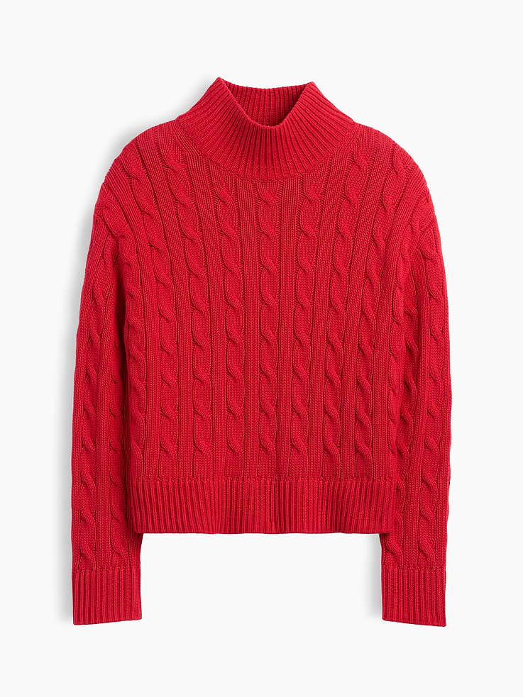 Image 5 of 5, 100% Cotton Oversized Mockneck Sweater