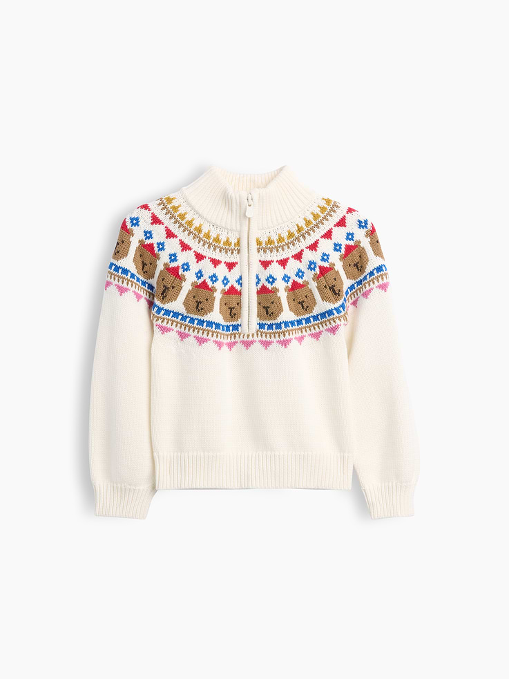 Image 2 of 4, Baby & Toddler Fair Isle Half-Zip Sweater