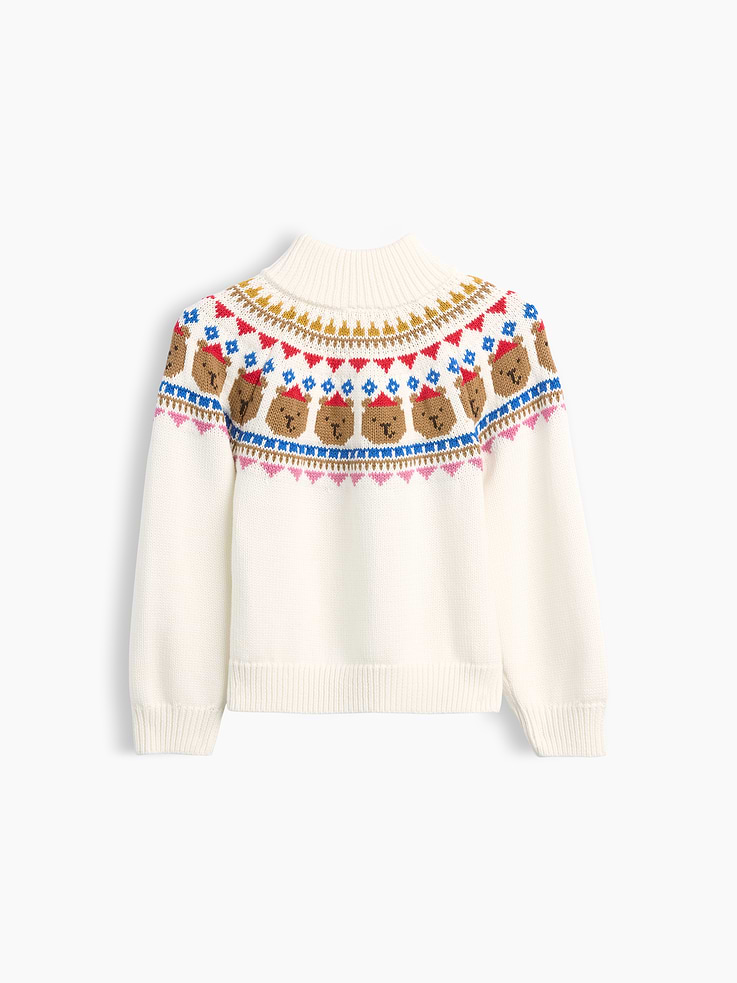 Image 3 of 4, Baby & Toddler Fair Isle Half-Zip Sweater