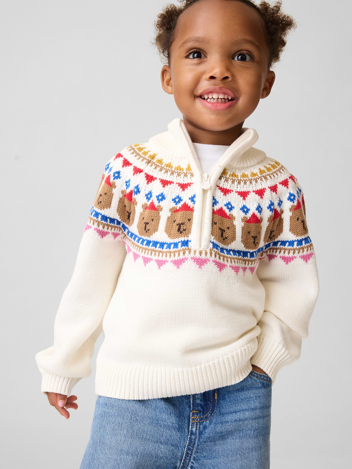 Baby & Toddler Fair Isle Half-Zip Sweater