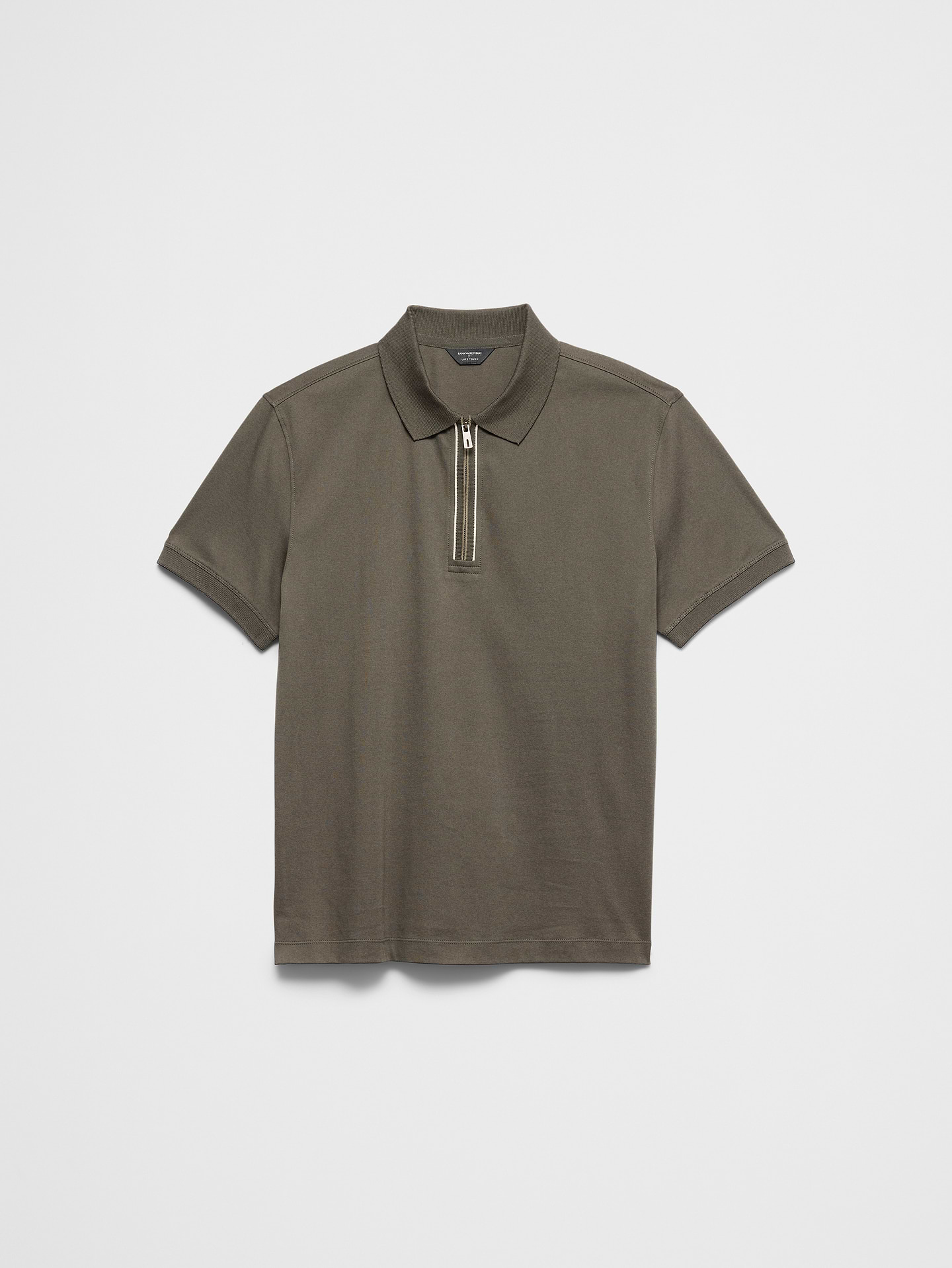 Image 7 of 7, Standard-Fit Luxe Touch Zip Polo