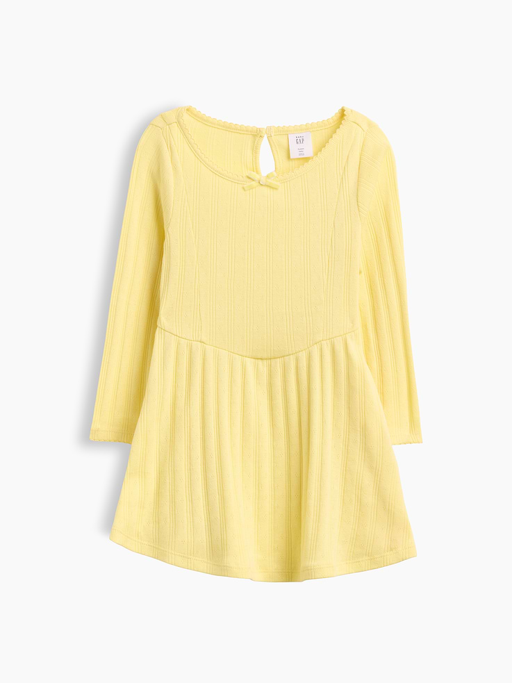 Image 2 of 3, Baby & Toddler Pointelle Rib Dress