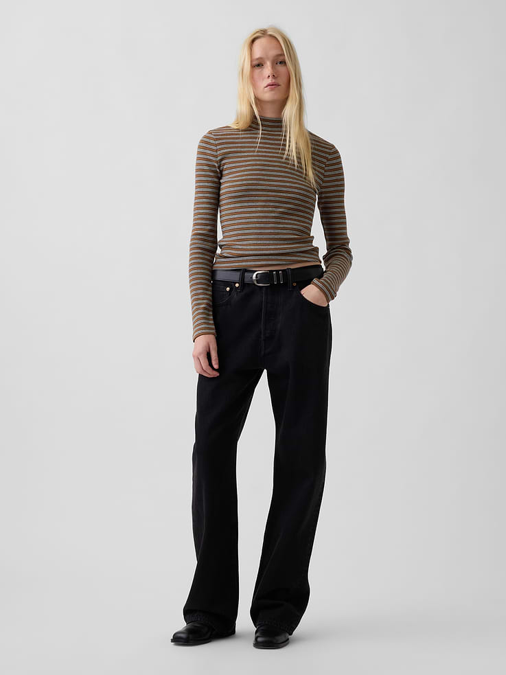 Image 2 of 4, Modern Rib Mockneck T-Shirt