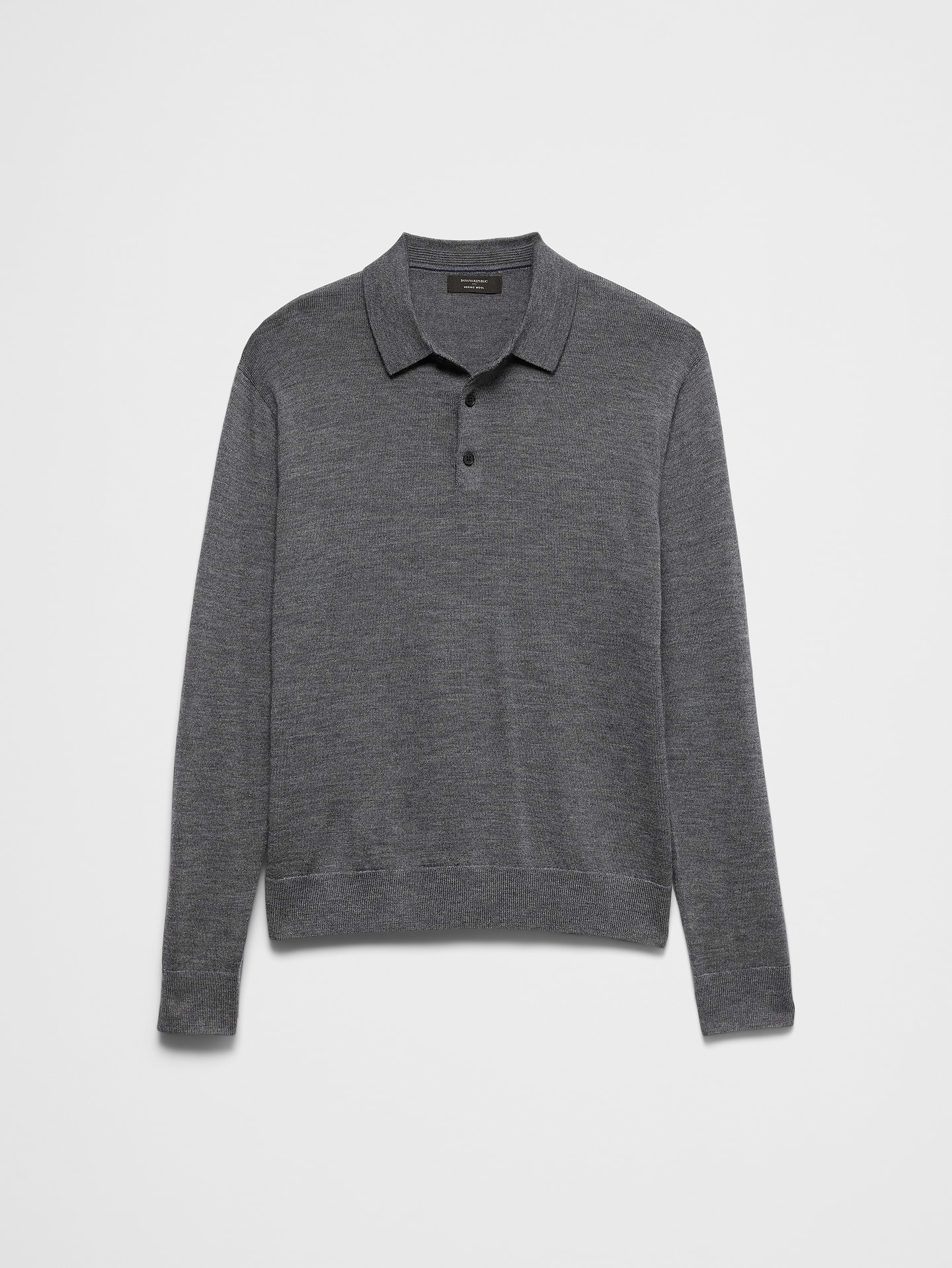 Image 7 of 7, Merino Wool Polo Sweater