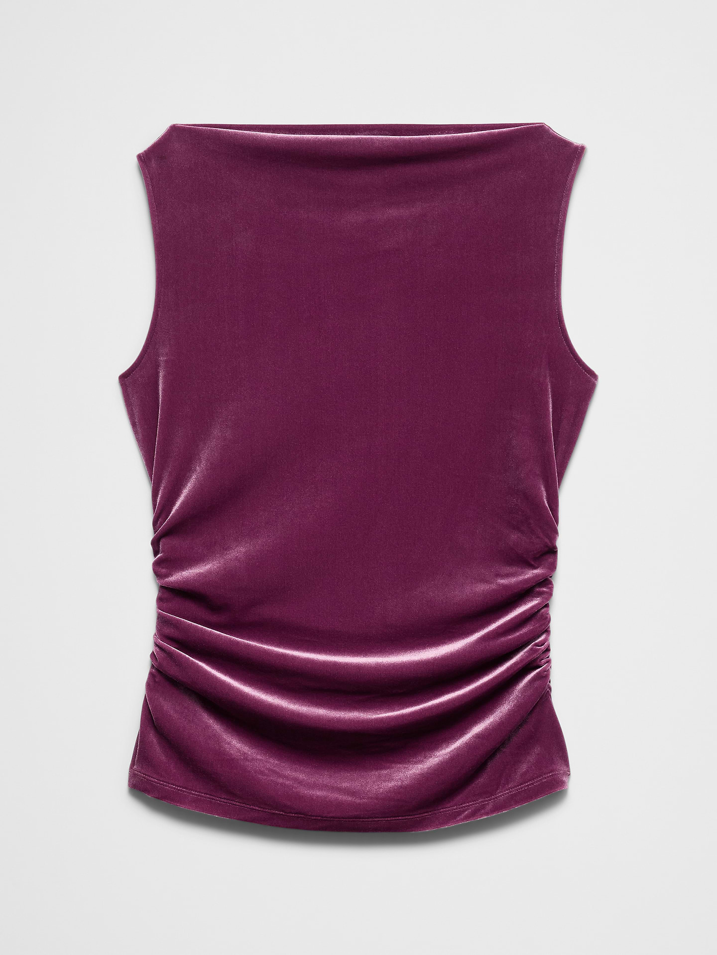 Image 4 of 4, Velvet Side-Ruched Top
