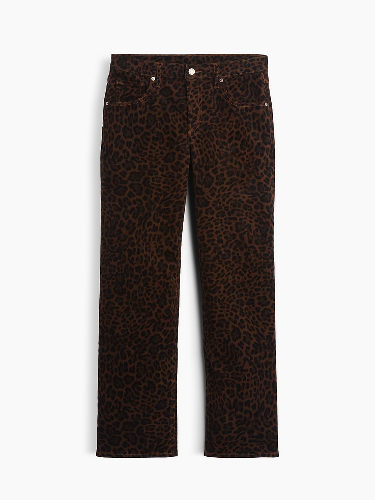 Image 7 of 7, Low Rise Corduroy '90s Loose Leopard Pants